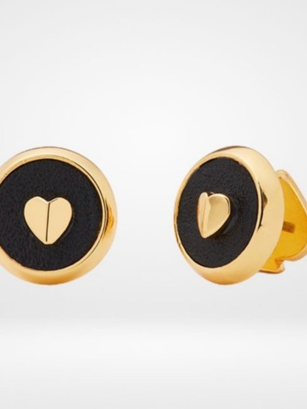 Kate Spade Black & Gold Spot The Spade Stud Earrings NWT